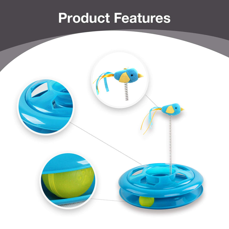 Pet Prime Cat Ball Toy 2 in 1 Cat Kitten Tracking Roller Interactive Cat Ball Toys Catnip Cat Teaser Ball Toys Cat spring Toys - PawsPlanet Australia