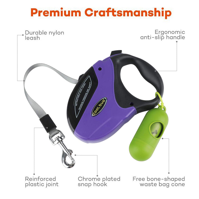 [Australia] - PetsKing Dog Retractable Leash Heavy Duty Walking Leash Extendable Belt with Nylon Ribbon Cord for Small,Medium & Large Dogs, Hand Grip,Retractable Tangle Free,One Button Brake & Lock 
