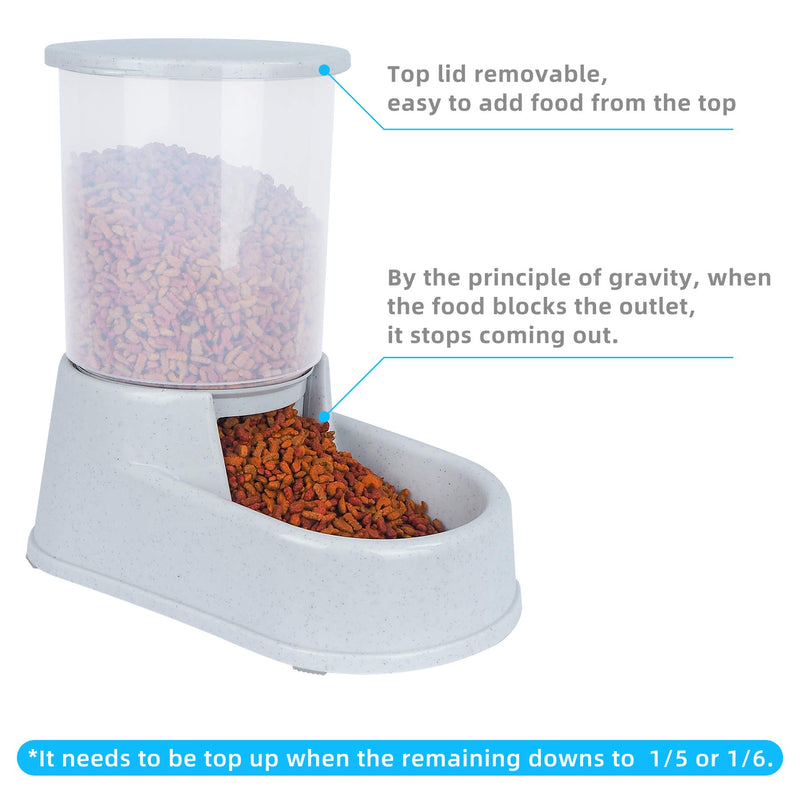 Noodoky Pet Feeder Set, Automatic Cat feeders and 2.5L Waterer, Auto Gravity Water and Food Dispenser for Small Medium Cat Dog - PawsPlanet Australia