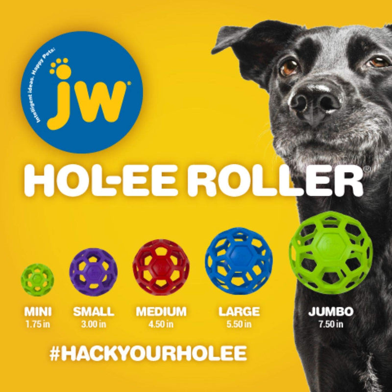 JW Hol-ee Roller Original Durable Rubber Dog Toy, Chew Treat Dispensing Ball - Large - 14cm - PawsPlanet Australia