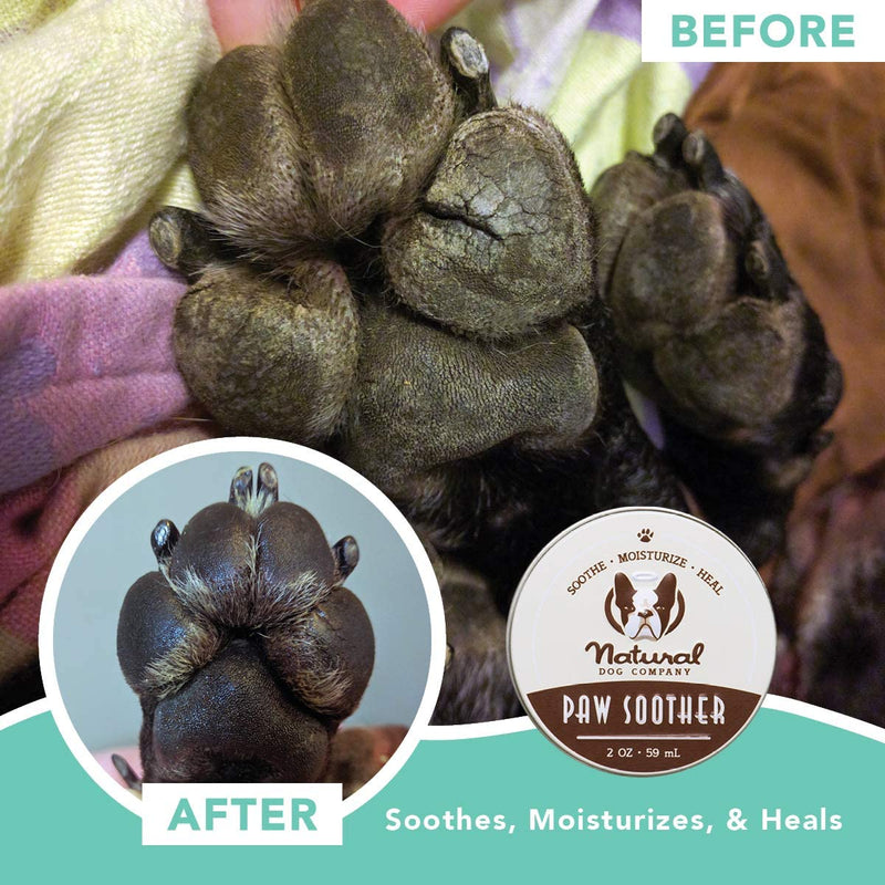 Natural Dog Company Paw Soother, Heals Dry, Cracked, Irritated Dog Paw Pads, Organic, All Natural Ingredients 2oz Tin - PawsPlanet Australia