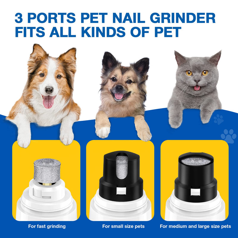 Bonve Pet Dog Nail Grinder, Upgraded Cat Dog Nail Trimmers Super Quiet Dog Nail Clipper with 2 Grinding Wheels, USB Rechargeable Pet Nail Clippers for Small Large Cats Dogs Breed Nails - PawsPlanet Australia