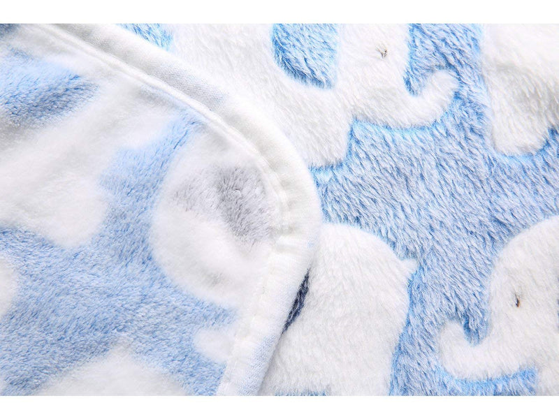 Luciphia 1 Pack 3 Blankets Super Soft Fluffy Premium Cute Elephant Pattern Pet Blanket Flannel Throw for Dog Puppy Cat Small(23*16") Blue - PawsPlanet Australia