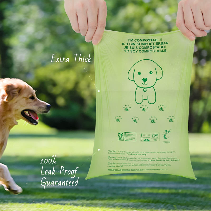 DogBaby Biodegradable Dog Poop Bags, Extra Thick 100% Leak Proof Pet Waste Bags for Dogs, Vegetable-Based Corn Starch Dog Waste Bags, Eco-Friendly Pet Poop Bags Measure 9x13 Inches, 4 Rolls(60 Counts) 4PCS Green - PawsPlanet Australia