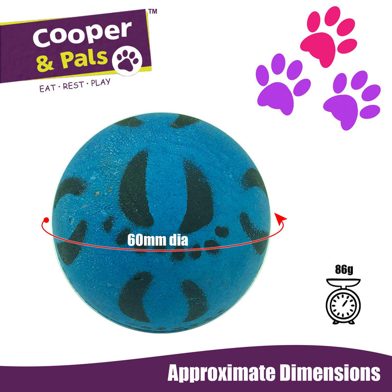 Cooper & Pals 4pk Rubber Dog Balls | Heavy Duty Natural Rubber Tough Dog Ball | Bouncy Dog Ball Toy for Dogs | Pink and Blue Dog Balls Rubber - PawsPlanet Australia