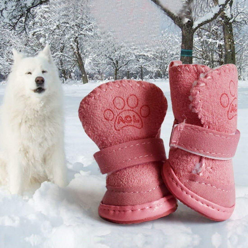 Dog Shoes Puppy Boots Snow Boots Paw Protector, Anti-Slip Dog Shoes,Dog Australia Boots Pet Antiskid Shoes Winter Warm Skidproof Sneakers XS Pink - PawsPlanet Australia