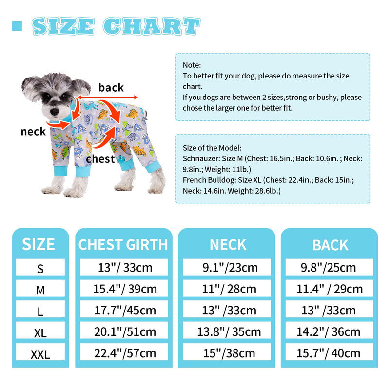 Dog Surgery Recovery Suit, Dog Onesie for Surgery Female Male Dogs, Dogs Pajamas Long Sleeve, Small Dogs Onesie, Abdominal Wound Bandages Surgical Suit, Cat Recovery Suit for Shedding Skin Disease Large Dino - PawsPlanet Australia