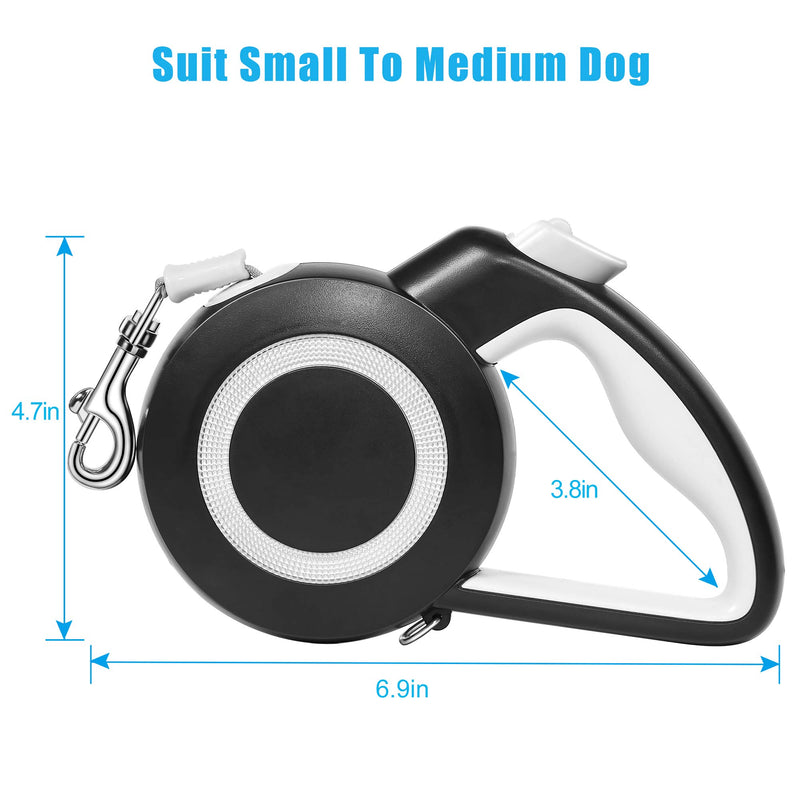 Dog Retractable Leash, 16ft Heavy Duty Dog Walking Leash Tangle-Free Pet Leash for Small Medium Dogs, Nylon Ribbon Leash One -Hand Brake and Lock - PawsPlanet Australia