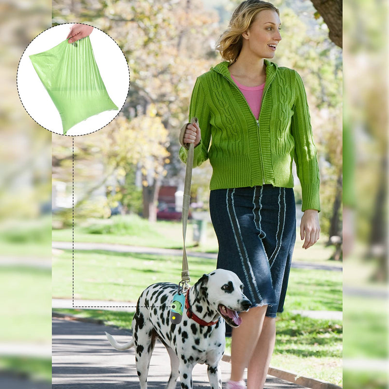 2 Pack Dog Poop Bag Dispenser with Built-in LED Flashlight, Pet Waste Bag Holder for Leash with Carabiner Clip for Lead Leash, 2 Rolls Leak-proof Doggy Waste Bags for Dog Walking, Blue - PawsPlanet Australia