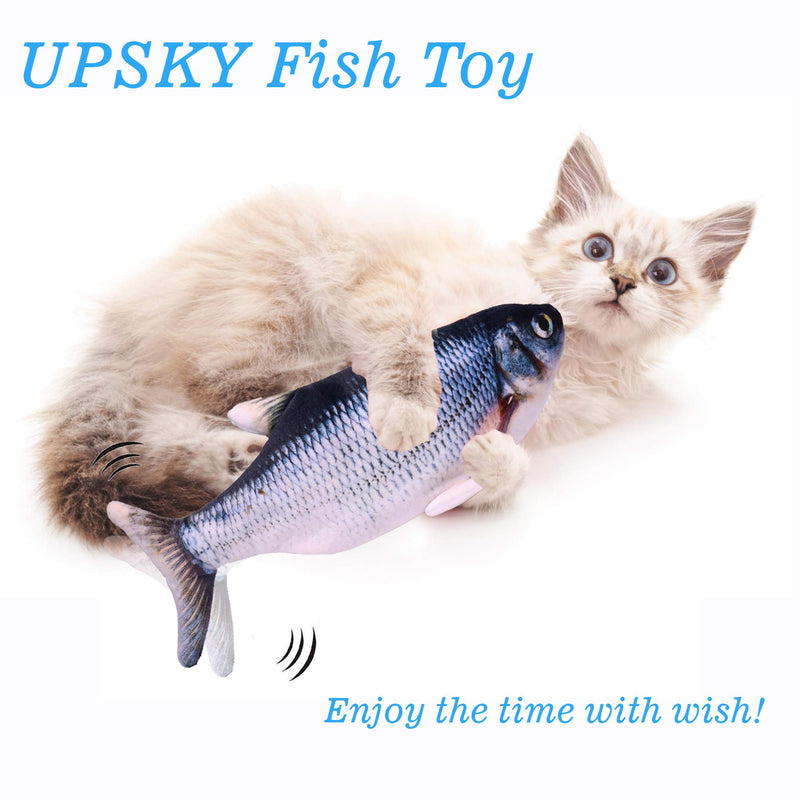 UPSKY Electric Moving Fish Cat Toy, Realistic Plush Simulation Electric Wagging Fish Cat Toy Catnip Kicker Toys, Funny Interactive Pets Pillow Chew Bite Kick Supplies for Cat Kitten Kitty Carp - PawsPlanet Australia