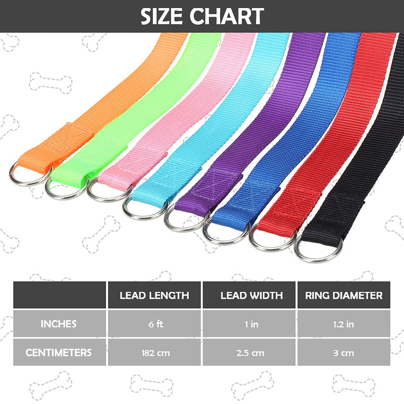 HOMIMP Dog Slip Leads 6 FT - 8 PCS Bulk Color Kennel Control Leashes for Small Large Dogs Puppy Animal Rescue, Grooming - 6 Foot Slip Lead Leash for Shelter, Vet, Training - PawsPlanet Australia