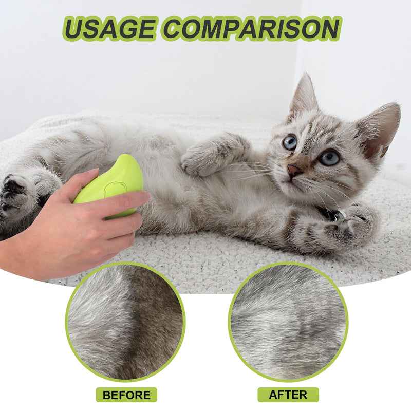 Steam brush for cats,Cat brush with steam,Steamy cat brush,Steamy pet brush 4-in-1 Self-Cleaning Grooming Tool, Efficient Massage, Hair Removal, Tangle-Free Care for Dogs,Steam brush(Yellow) Yellow - PawsPlanet Australia