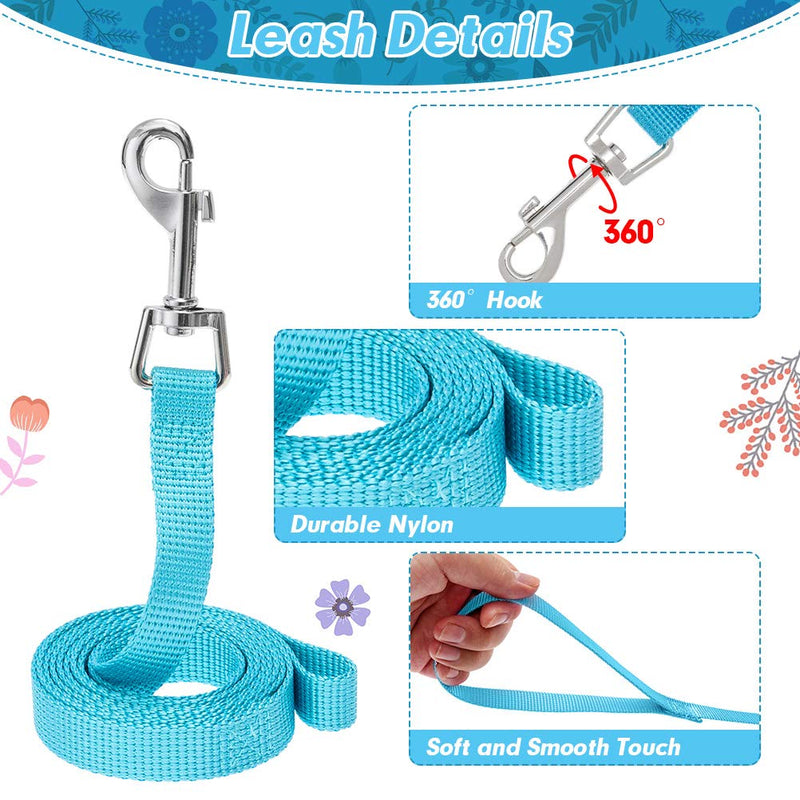 PUPTECK Breathable Dogs Harness Leash Set for Small Dogs Cats, Soft Adjustable Puppy Vest Harness No Pull with Floral Pattern S-Chest Girth: 14-18in Blue - PawsPlanet Australia