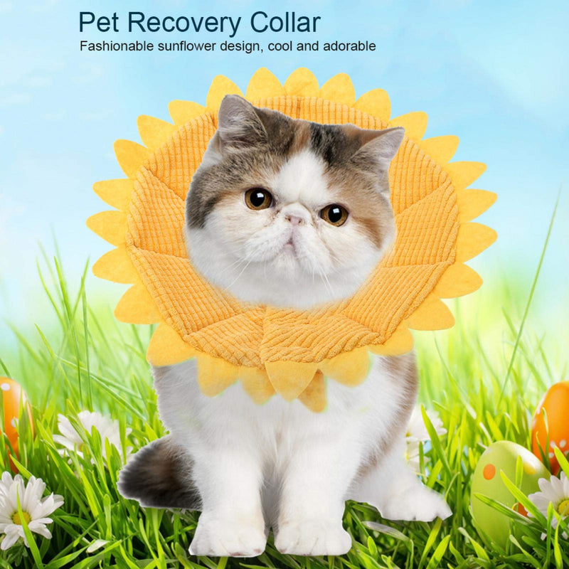 Protective Collar Pet Recovery E Collar Cotton Sunflower Collar Neck Cone Cone Collar Pet Protective Collar for Dogs and Cats 29-35cm - PawsPlanet Australia