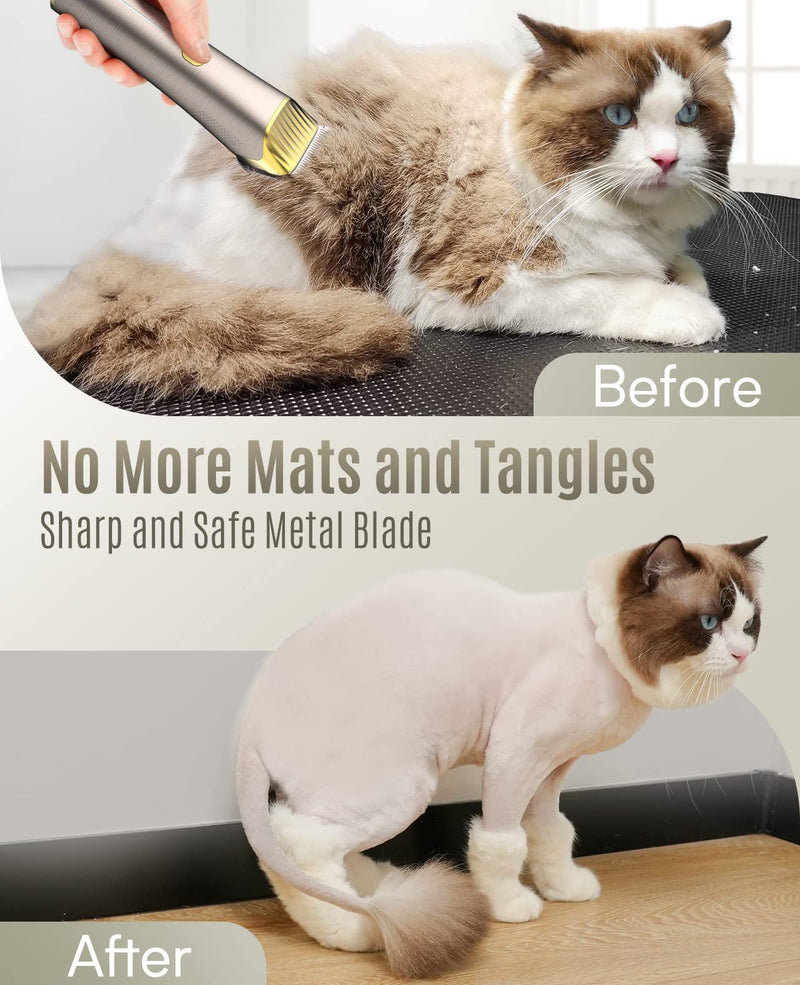 oneisall Cat Clippers,Low Noise Cat Grooming Clippers for Matted Long Hair,2 Speed Cordless Pet Clippers Kit for Cats Dogs and Pets (Black) Black - PawsPlanet Australia