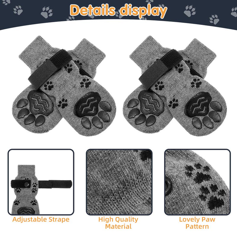 SCENEREAL 4 PCS Adjustable Sock for Dog Comfortable Dog Paw Protectors Set Non-Slip Paw Pattern Pet Boots for Small Size Dog - PawsPlanet Australia