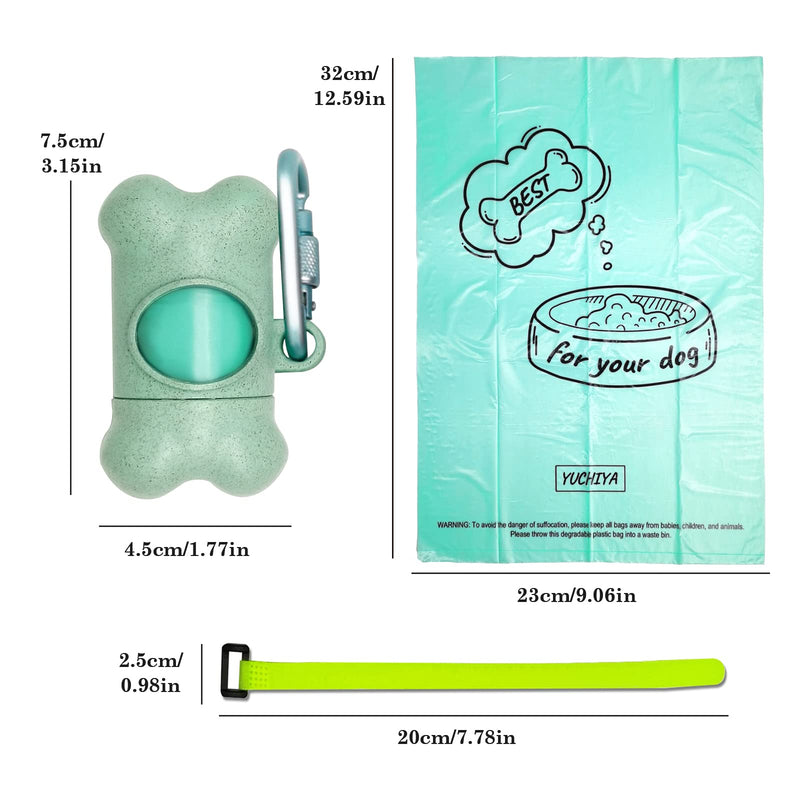 YUCHIYA Dog Poop Pickup Bags Holder Dispenser with Standard Size Scented Doggy Waste Bags and Carabiner with Safety Lock Plus Velcro Fastener Never Lose on a Leash Again 1 Holder 15 Bags Blue - PawsPlanet Australia