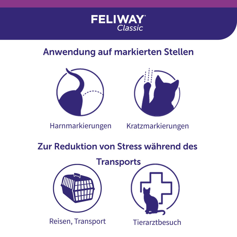 FELIWAY Classic Transport Spray for Cats | Stress-free travel & transportation | Provides relaxation when used selectively to prevent scratching and urinary marking 60ml - PawsPlanet Australia