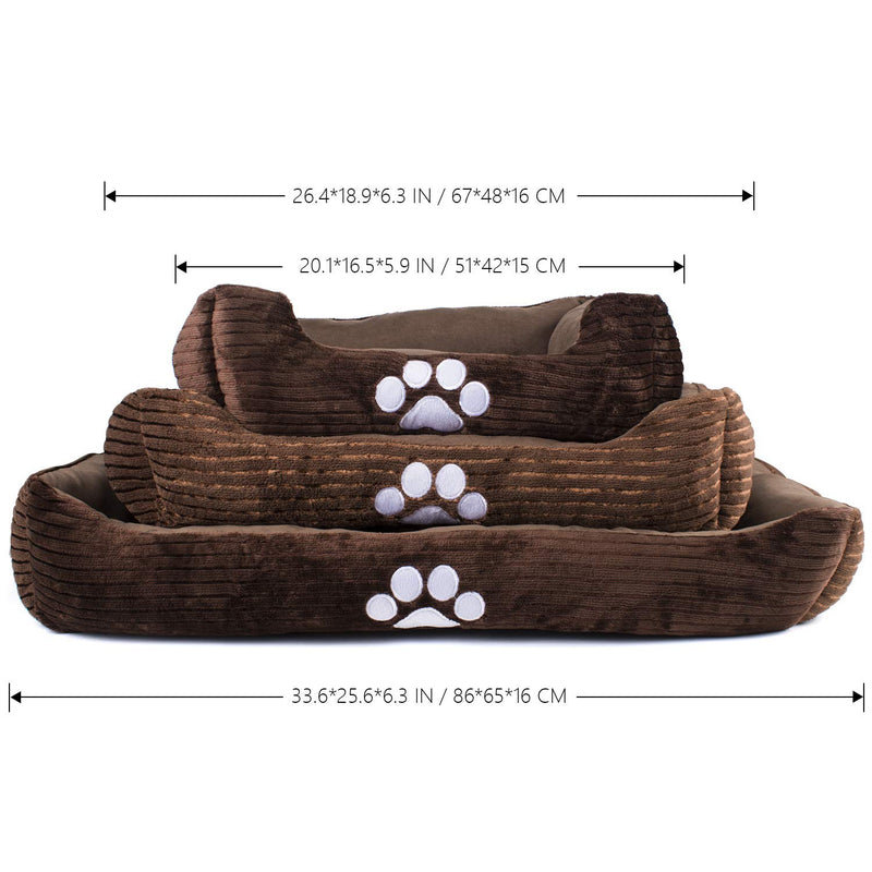 [Australia] - Petper Pet Self-Warming Bed, Dog Sofa Bed Paw Print Medium 