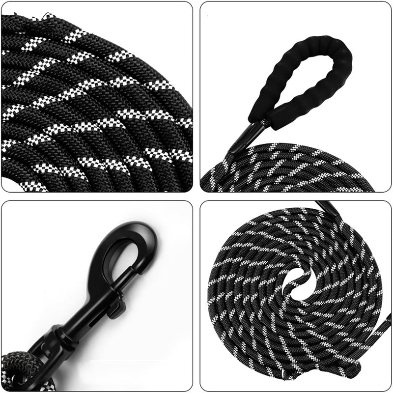 4.5 m nylon dog leash, dog training leash, waterproof dog leash, robust nylon dog leash for small, medium and large dogs (black) - PawsPlanet Australia