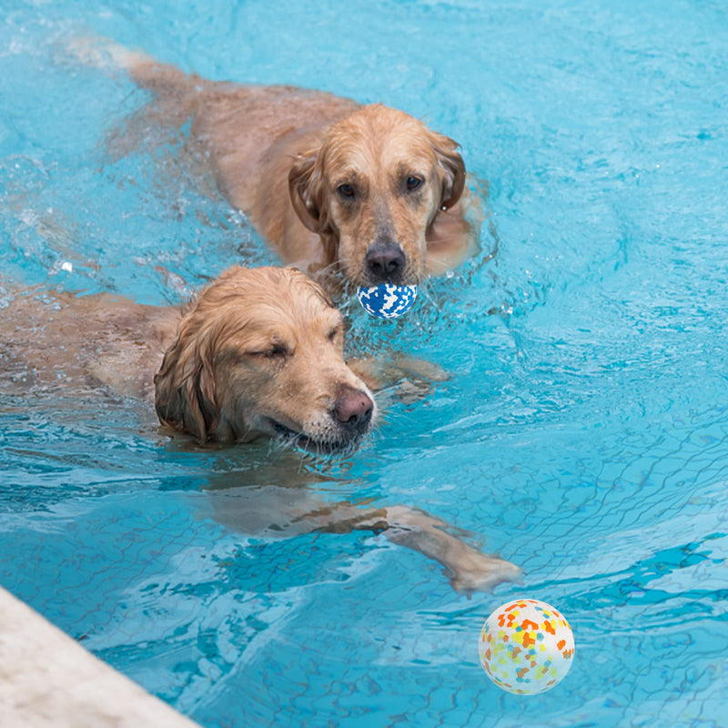 Pack of 2 Dog Ball Dog Toy Ball, Indestructible Rubber High Stretchy Dog Balls, Durable Solid Interactive Ball, Resistant Teeth Training Water Toy, for Small Medium Large Dogs 2 Pieces Orange + Blue - PawsPlanet Australia