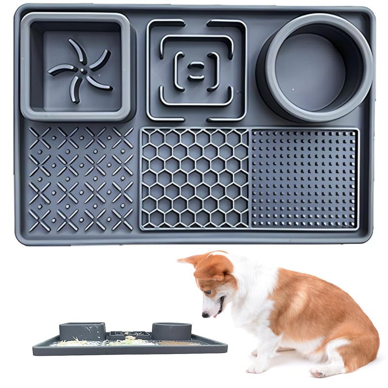 MHwan lick mat dog, dry and wet separation lick mat cat in food grade, raised edge, leak-proof easy to clean lick mat for dogs, bionic suction cup design - PawsPlanet Australia