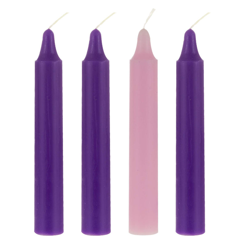 Mega Candles 4 pcs Unscented 5 Inch Advent Taper Candle, Holidays, Church, Celebration, Party, Home Décor & More 5" Taper - PawsPlanet Australia