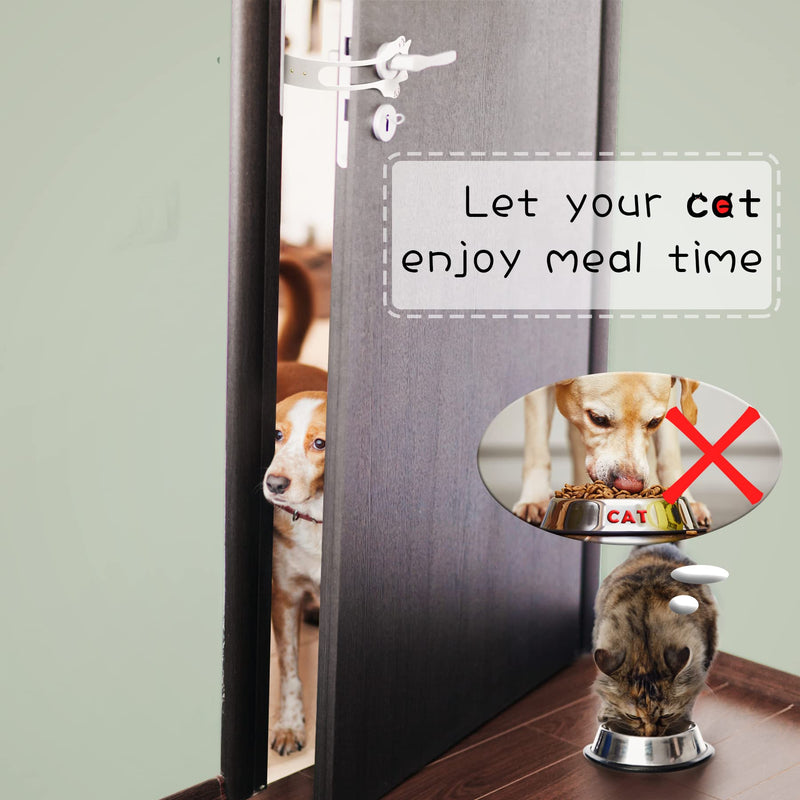 2PCS Cat Door Latch Holder,【8 Adjustable Sizes】 Stronger Flex Cat Door Stopper, Keep Door Open 1.5" to 8", Let's Cats in and Keeps Dogs Out of Litter & Food, No Tool Required & No Wall Damage 2*white - PawsPlanet Australia