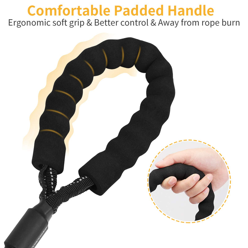 morpilot Bungee Dog Lead, Strong Shock Absorbing Stretchy Nylon Dog Rope, Anti Pull Training Dog Lead for Extra Control, Reflective Dog Leash with Clip and Soft Padded Handle for Medium and Large Dogs Black - PawsPlanet Australia