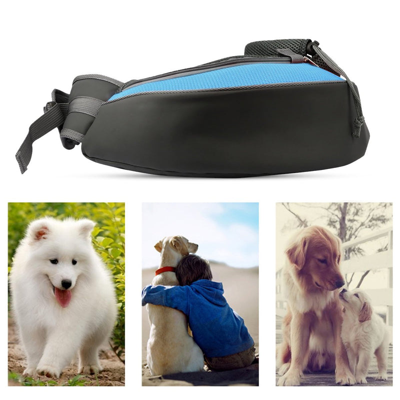 PETCUTE Dog Sling Carrier Pet Sling bags Dog shoulder bag Mesh Pet Carrier Bag Small Dog Travel Bag M within 2.5 kg Blue - PawsPlanet Australia