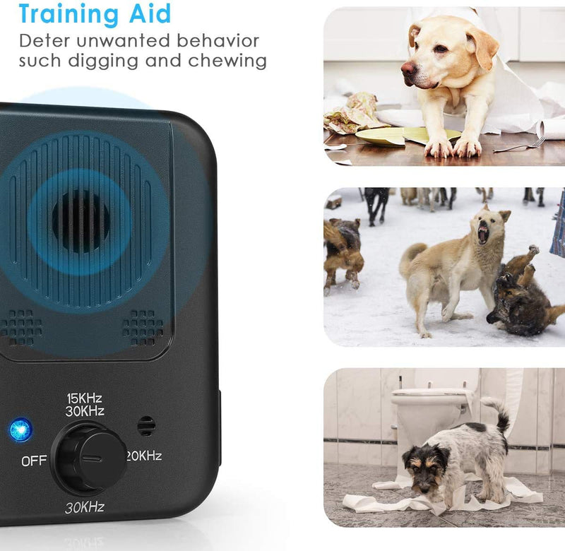 Anti Barking Device, 2-in-1 Bark Control Device and Dog Training, Ultrasonic Dog Barking Deterrent, Waterproof Bark Box, Effective and Safe Sonic Barking Control Devices for Outdoor (Max 50 Feet) New-Black - PawsPlanet Australia