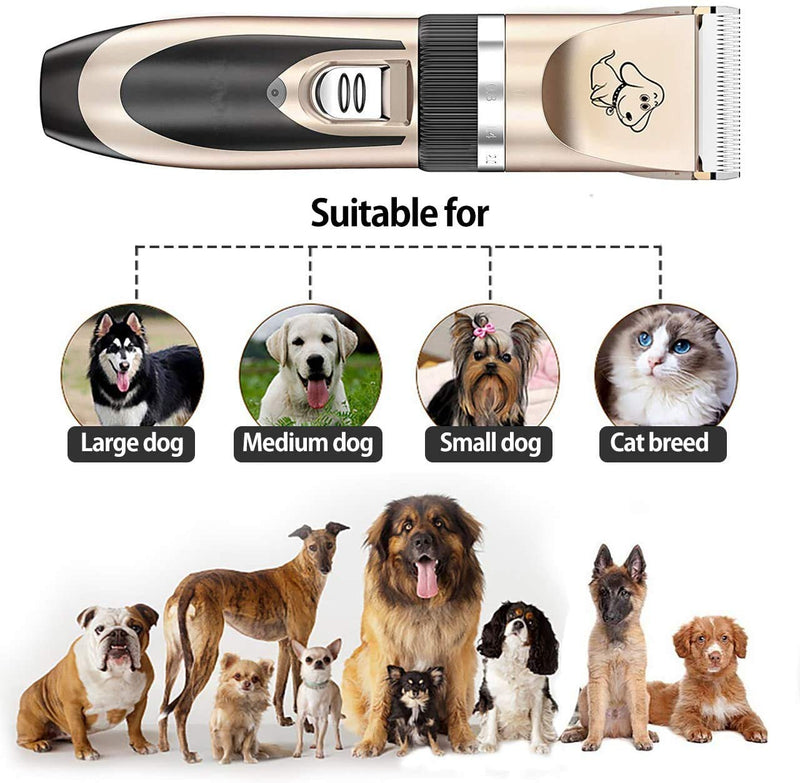 Zerobox Rechargeable Dogs Cats Horse Grooming Clippers Low Noise Pet Hair Clippers for Dogs Cats and Other House Animals - PawsPlanet Australia