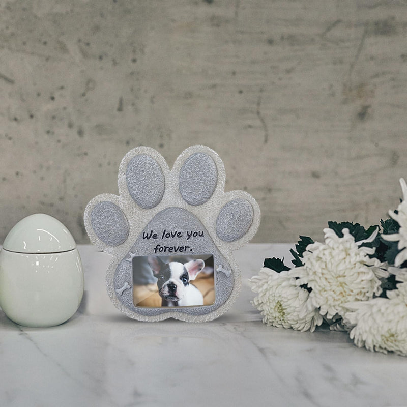 KAGUOl Dog Memorial Plaque, Dog Memorial Stone, Dog Grave Decoration, Can Store Photos, Resin Material, Weatherproof, Dog Paw Shape, 15 x 15 cm - PawsPlanet Australia