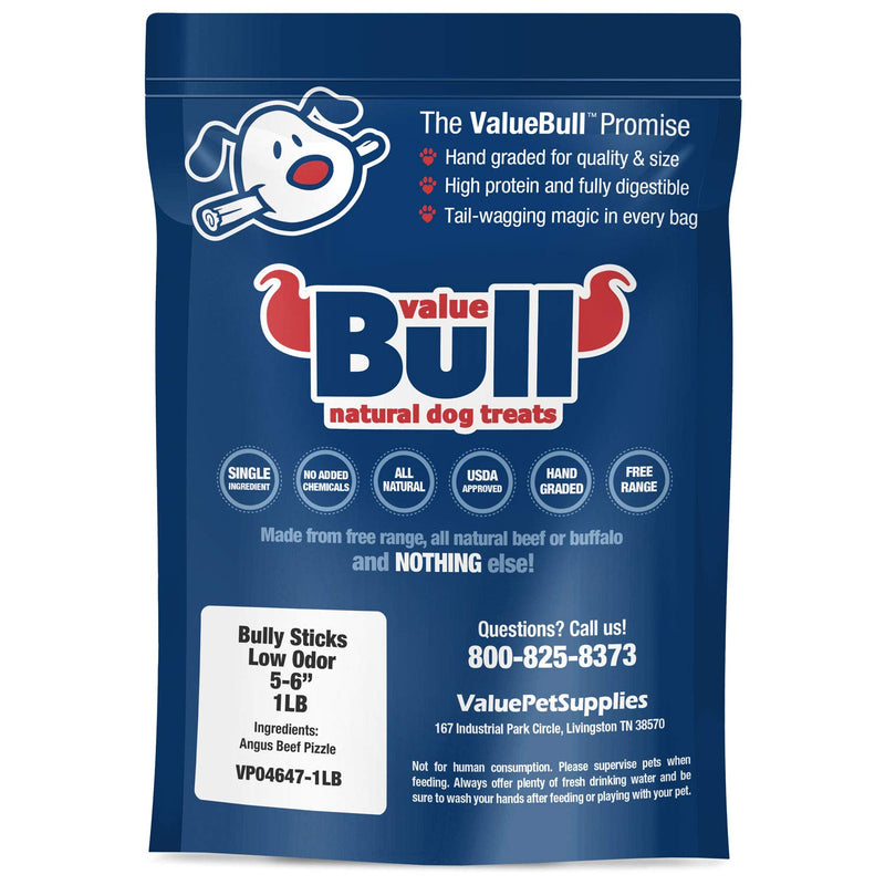 [Australia] - ValueBull Bully Sticks, 5-6 Inch, 1 Pound - Angus Beef, Varied Shapes, Rawhide Alternative 