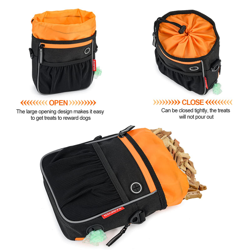 BABEYER Dog Treat Pouch Bag, Dog Walking Bags Carry Kibble Snacks Toys for Dog Training Reward, Black - PawsPlanet Australia