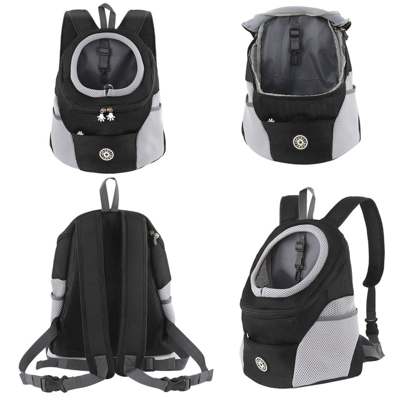 M MUNCASO Dog Cat Carrier Backpack small Pet Travel Bag,Puppy Pet Front Pack,with Breathable Head-Out Design and Waterproof Bottom,Airline Approved for Outdoor Hiking Travel Bike(S,Black) S Black - PawsPlanet Australia