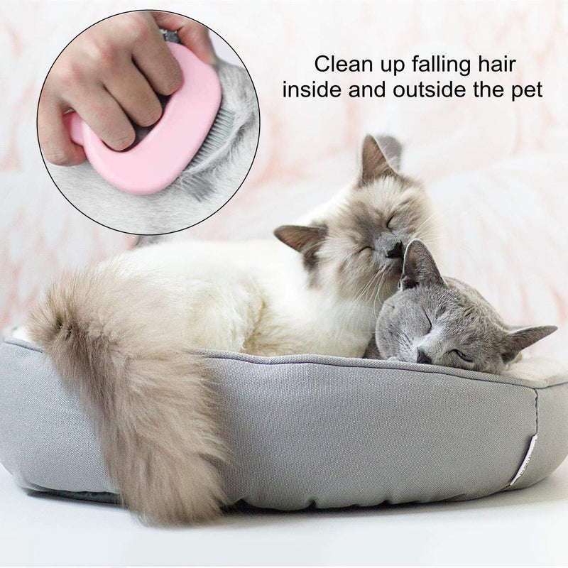 3 Pieces Pet Hair Removal Comb Cat Massage Comb, Pet Hair Removal Massaging Shell Comb Suitable for Cats and Dogs Shedding and Grooming Matted Tangled Fur and Loose Hair, Include Short & Long Hair 1pcs green & 1pcs pink & 1pcs blue - PawsPlanet Australia