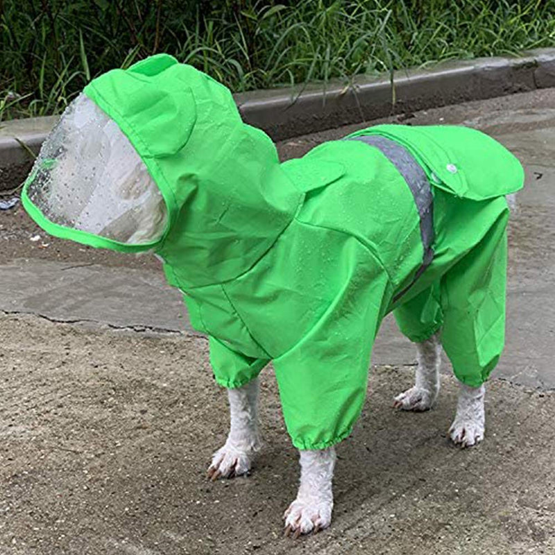 Homieco Dog Raincoat with Hoodie Reflective Safety Strips, Waterproof Jacket Light-Weight for Pet, Dog Clothes Rain/Water Resistant, Rain Vest for Medium Large Dog L - PawsPlanet Australia