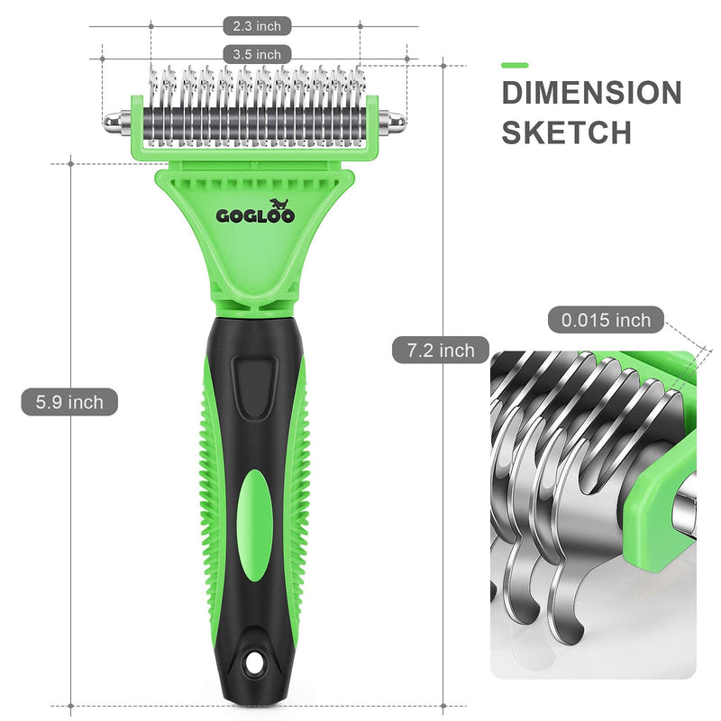 Gogloo Pet Dematting Comb Grooming Tool Kit for Dog and Cat Double Sided Blade Rake Comb with Grooming Brush Supplies - Removes Loose Undercoat, Mats and Tangled Hair Dematting and Deshedding - PawsPlanet Australia