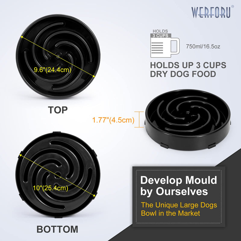 Pet Slow Feeder Dog Bowl, Slow Eating Dog Bowl Fun Puzzle Feeding Bowl Bloat Stop Dog Food Bowl Anti-vomiting Interactive Feeder Dog Maze Bowl Non Skid Black - PawsPlanet Australia