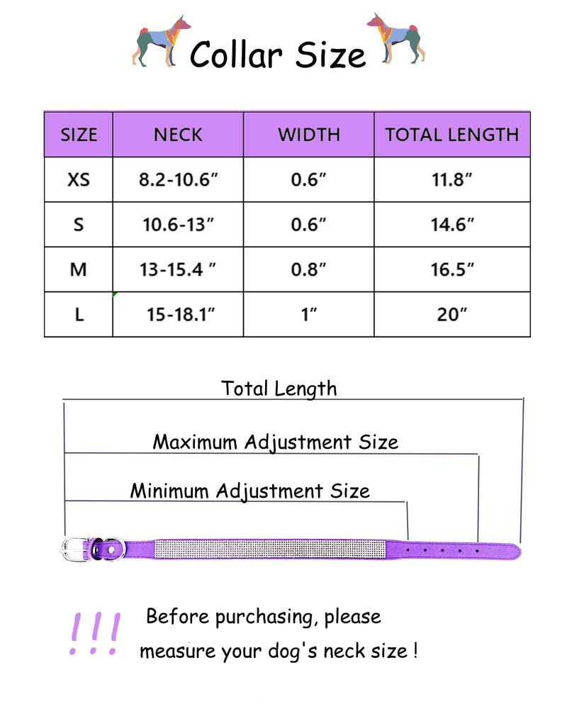Petank Dog Collar for Small Medium Large Dogs，Small Dog Collar for Female Dogs, Bling Girl Dog Collars, Pink Dog Collar, Rhinestone Puppy Collars (S, Light Blue) S - PawsPlanet Australia