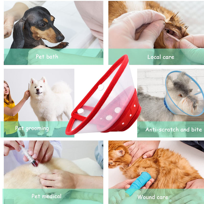 Neck Brace for Pets Protective Collar Cone Collars Soft Cat Protective Collar Neck Brace Anti Bite Cat Recovery Collar Adjustable Plastic for Puppies Small Dogs Kittens, 1-2kg Red - PawsPlanet Australia