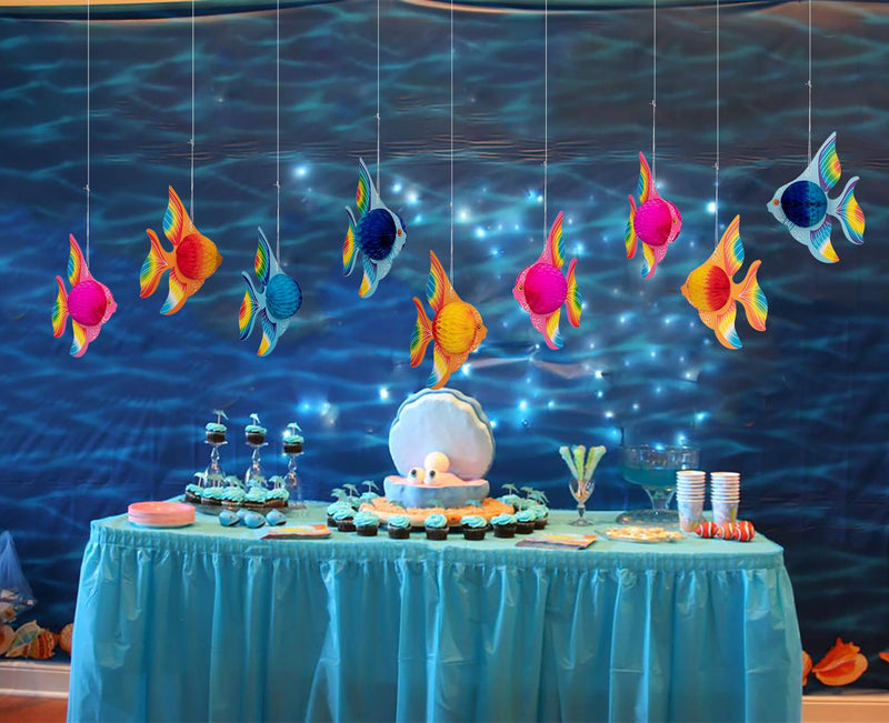 90shine 12PCS Tropical Fish Party Decorations Supplies- Under-The-sea/Mermaid/Luau/Hawaiian/Kids Birthday - PawsPlanet Australia