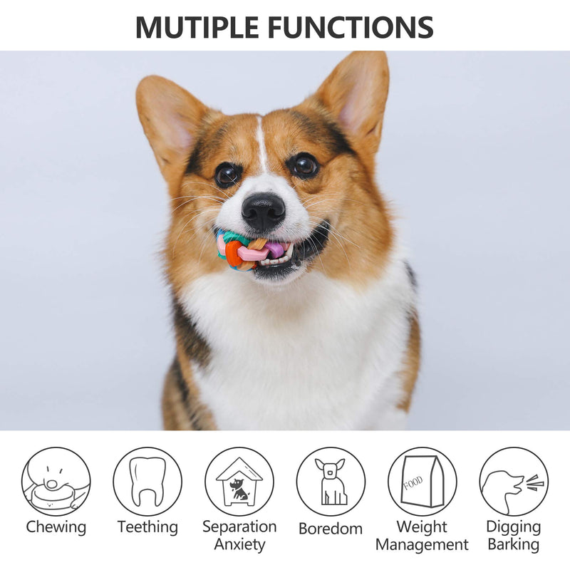 [Australia] - Kemulus Squeaky Balls Durable Natural Dog Interactive Toy Ball, Fetch Toy Collection, Fits Ball Launcherfor Exercise, Training 2.2in 