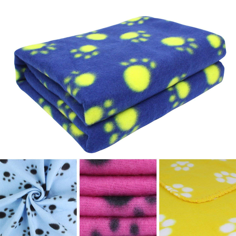 [Australia] - AK KYC 6 Pack Mixed Puppy Blanket Cushion Dog Cat Fleece Blankets Pet Sleep Mat Pad Bed Cover Paw Print Kitten Soft Warm Blanket Animals New Mixed 