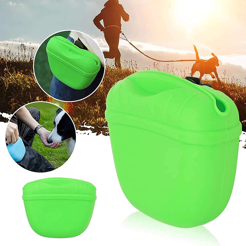 Dog Treat Pouch Silicone Dog Treat Bag Cat Treat Pouch Portable Dog Training Treat Pouch Food Treat Storage Holder for Dog Training Walking Cat Bird Puppy - Blue - PawsPlanet Australia