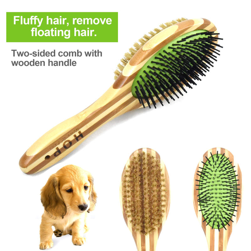 YMWALK Pet Grooming Brush for Dogs & Cats,Double Sided Dog Pin Brush and Soft Bristle Brush,Dog Comb Massage and Brush for Cleaning Loose Fur & Dirt for Long and Short Hair Dogs or Cats - PawsPlanet Australia