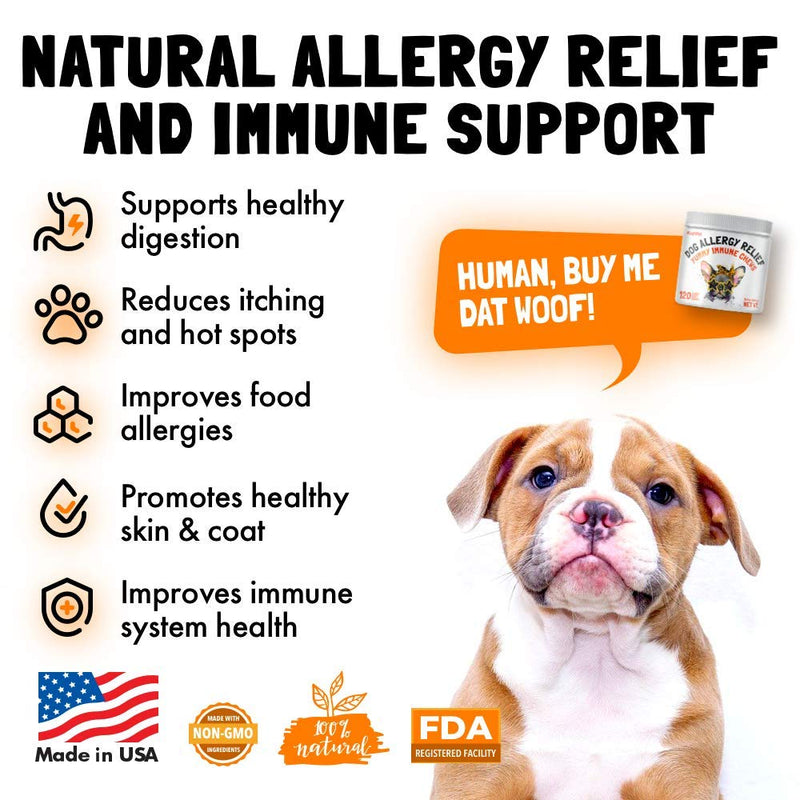 LEGITPET Allergy Relief Chews for Dogs & Immune Support with Kelp, Colostrum & Bee Pollen - for Seasonal Allergies + Anti Itch, Skin Hot Spots Soft Treats - PawsPlanet Australia