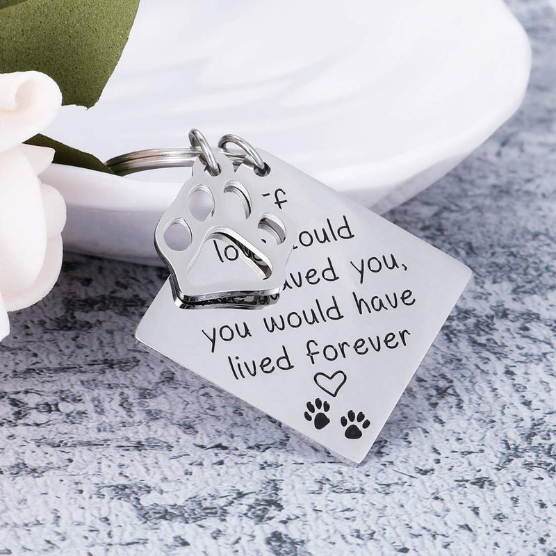 Pet Memorial Gift Keychain for Loss of Pet Dogs Cats Sympathy Gift for Friend Family Boss Remembrance Keyring Jewelry for Women Men Loved If Love Could Have Saved You Would Have Lived Forever - PawsPlanet Australia