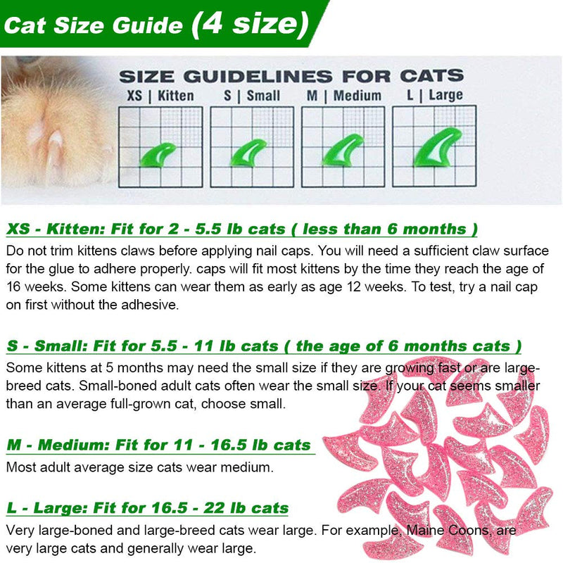 VICTHY 100pcs Cat Nail Caps, Colorful Pet Cat Soft Claws Nail Covers for Cat Claws with Glue and Applicators, 10 Colors/Set Extra Small - PawsPlanet Australia